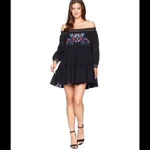 New Free People Embroidered Boho Mini Dress